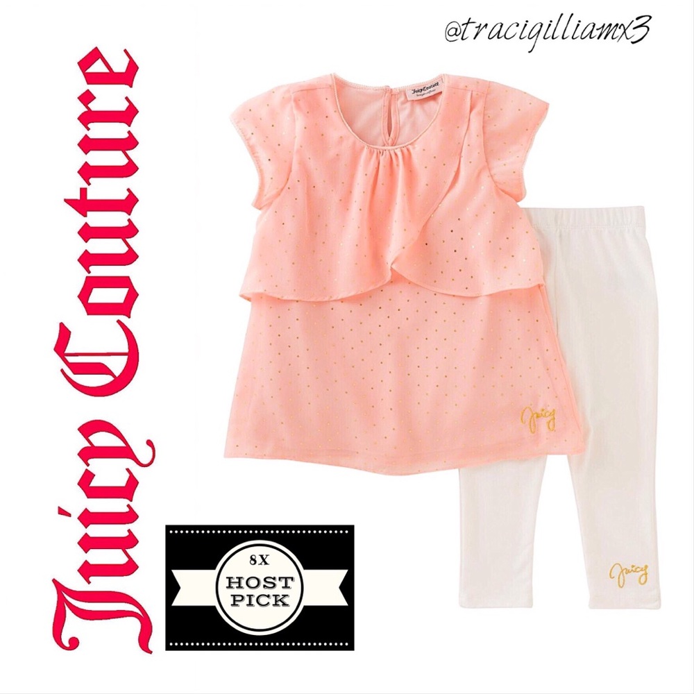 Juicy Couture Printed Metallic Blouse & Leggings